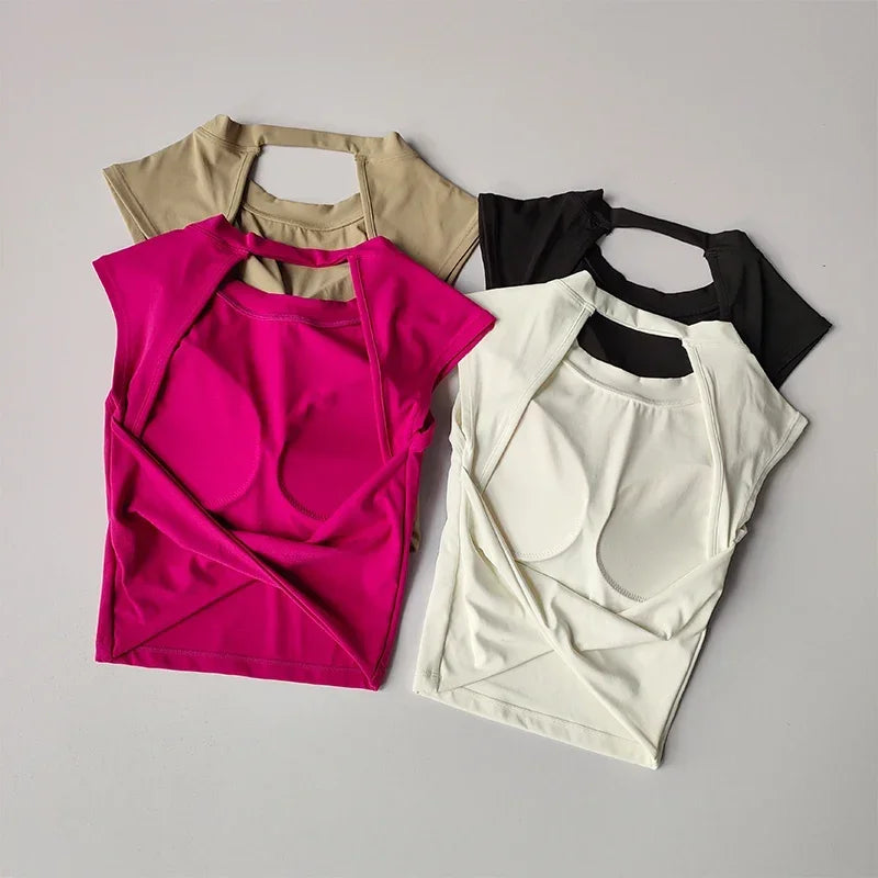 CN Womens Push Up Sports Bra Top Breathable Yoga Workout
