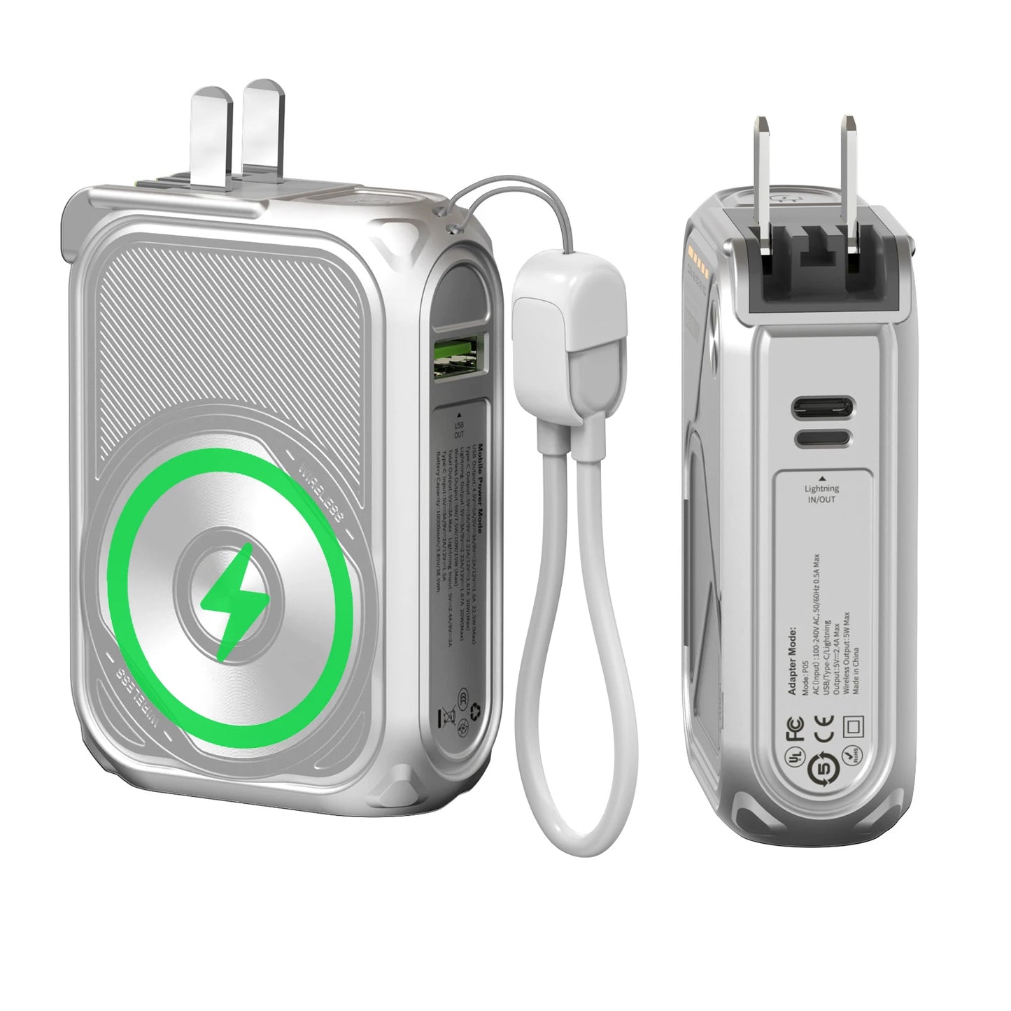 Prunus 22.5W Magnetic Wireless Power Bank 10000mAh USB-C