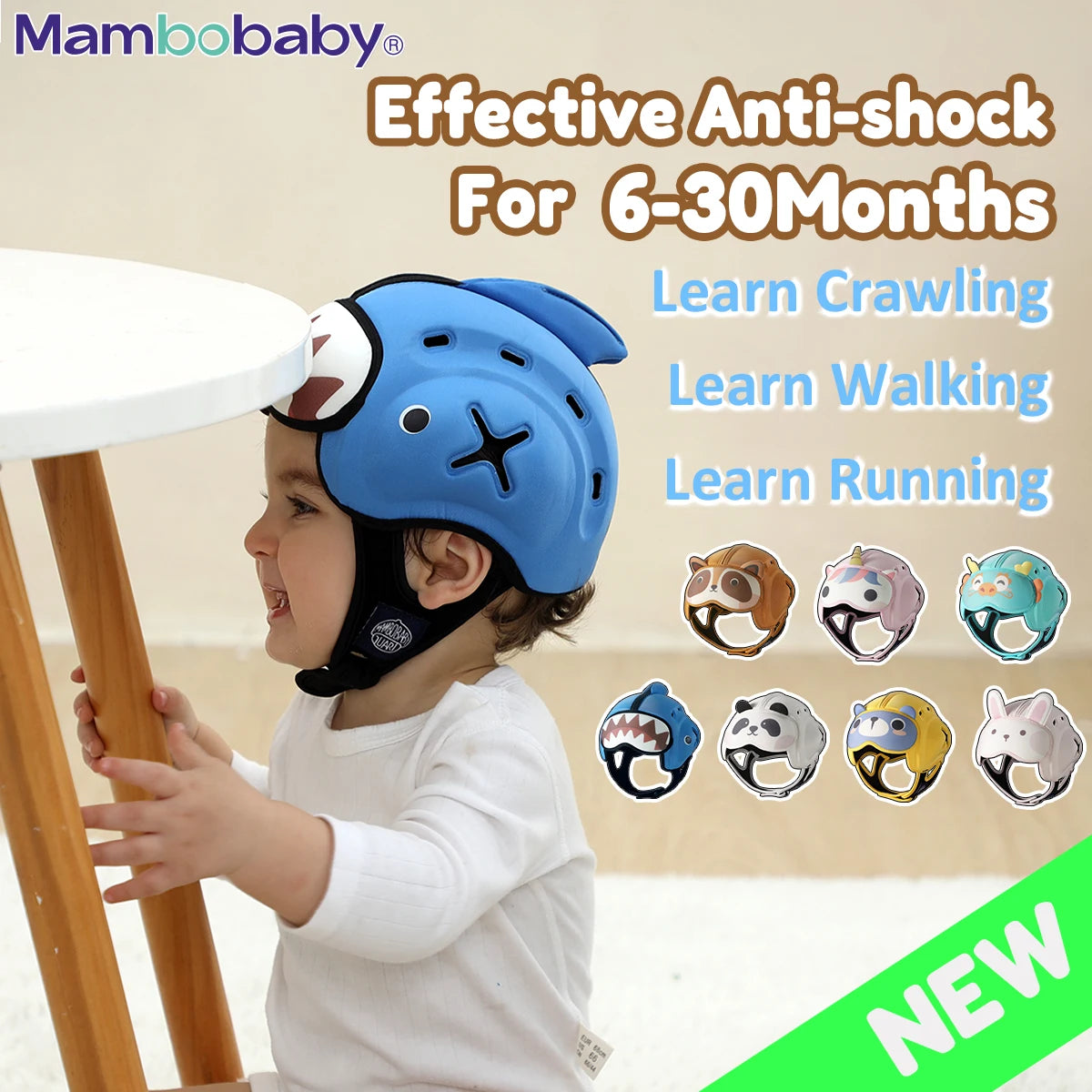 Mambobaby Safe Anti Shock Baby Helmet For Crawling Walk