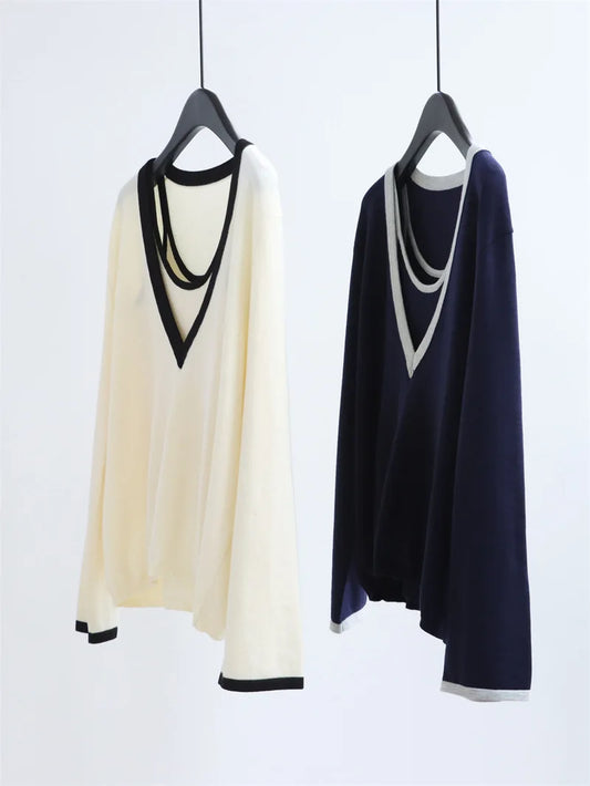 Women's Vintage Knit Sweater Two Piece Set With Halter Top