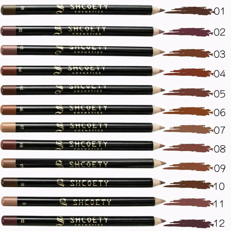 Lip Liner Pencil Set 12 Piece Professional Matte Long Lasting