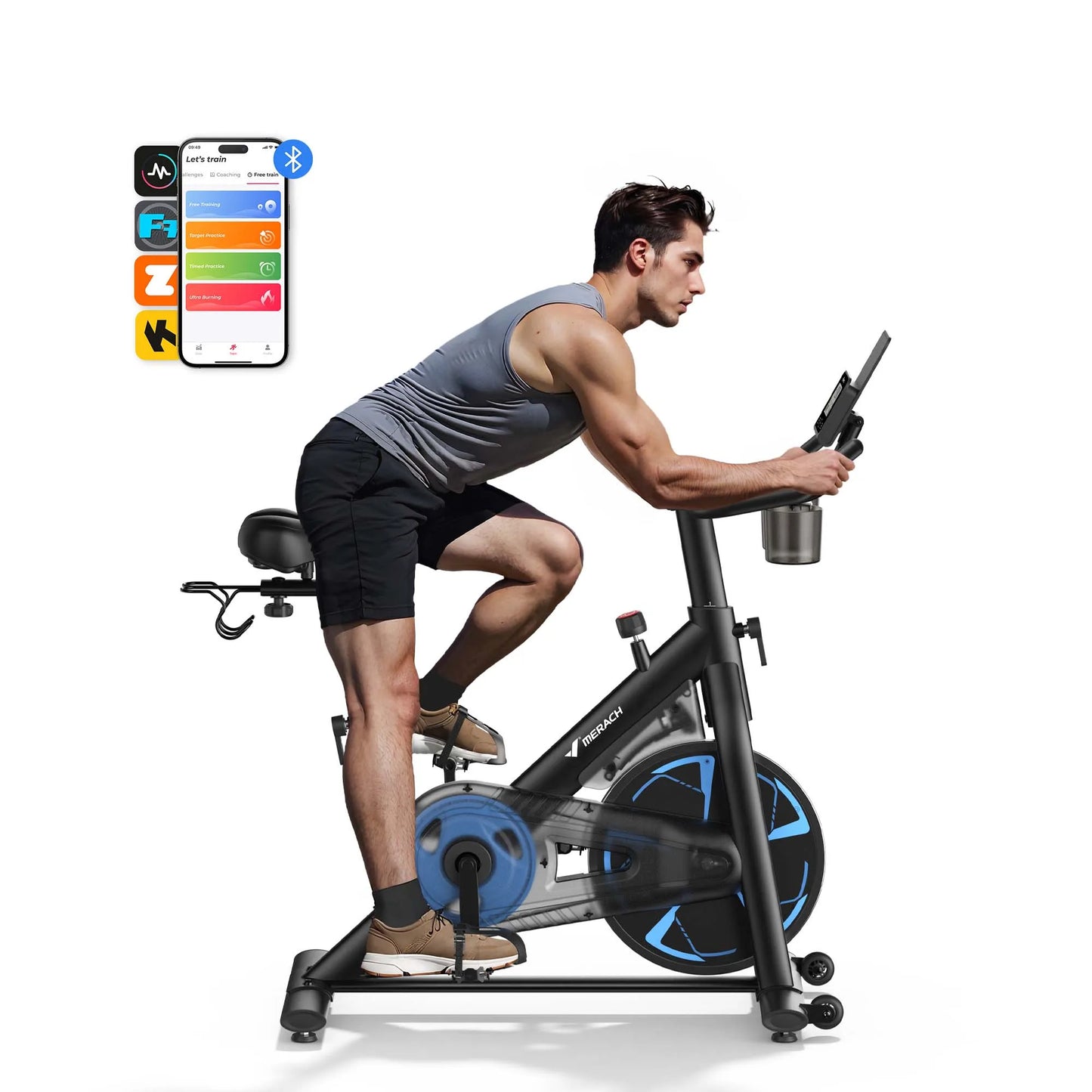 MERACH S36 Exercise Bike Magnetic Indoor Cycling With App