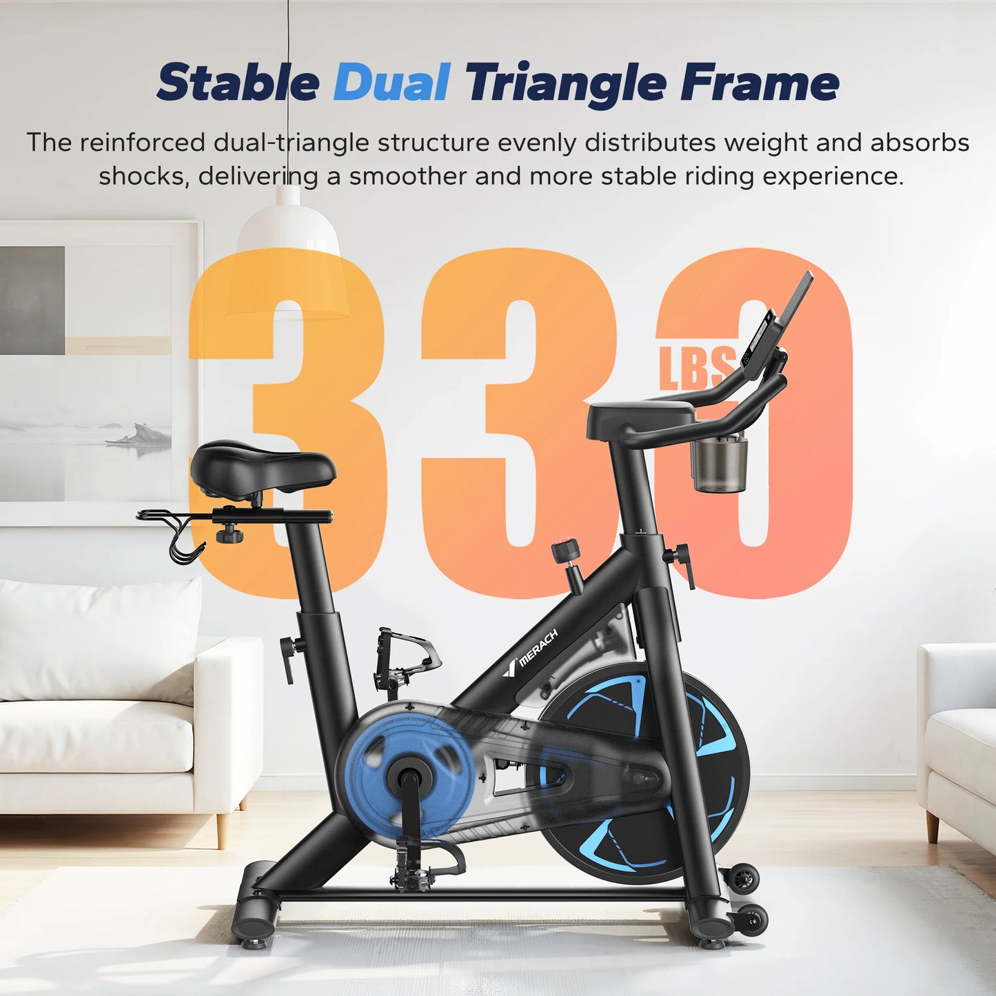 MERACH S36 Exercise Bike Magnetic Indoor Cycling With App