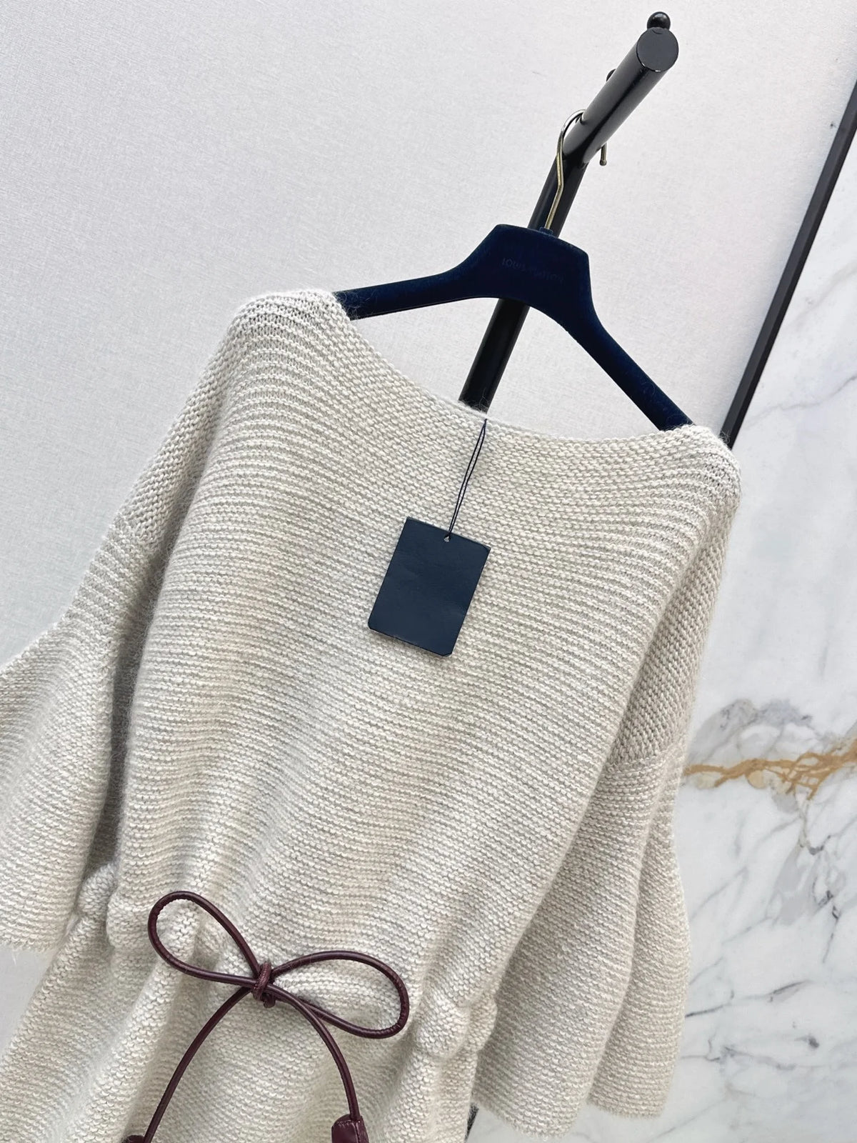Women's Boat Neck Batwing Sleeve Wool Blend Tunic Sweater