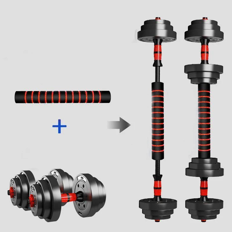 Adjustable Dumbbell To Barbell Set With Anti Slip Grip For Home Gym Strength Training