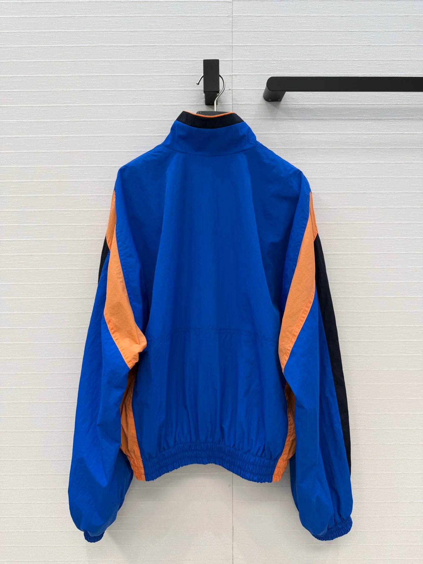 Retro Patchwork Women Jacket Stand Collar Zippered Outerwear