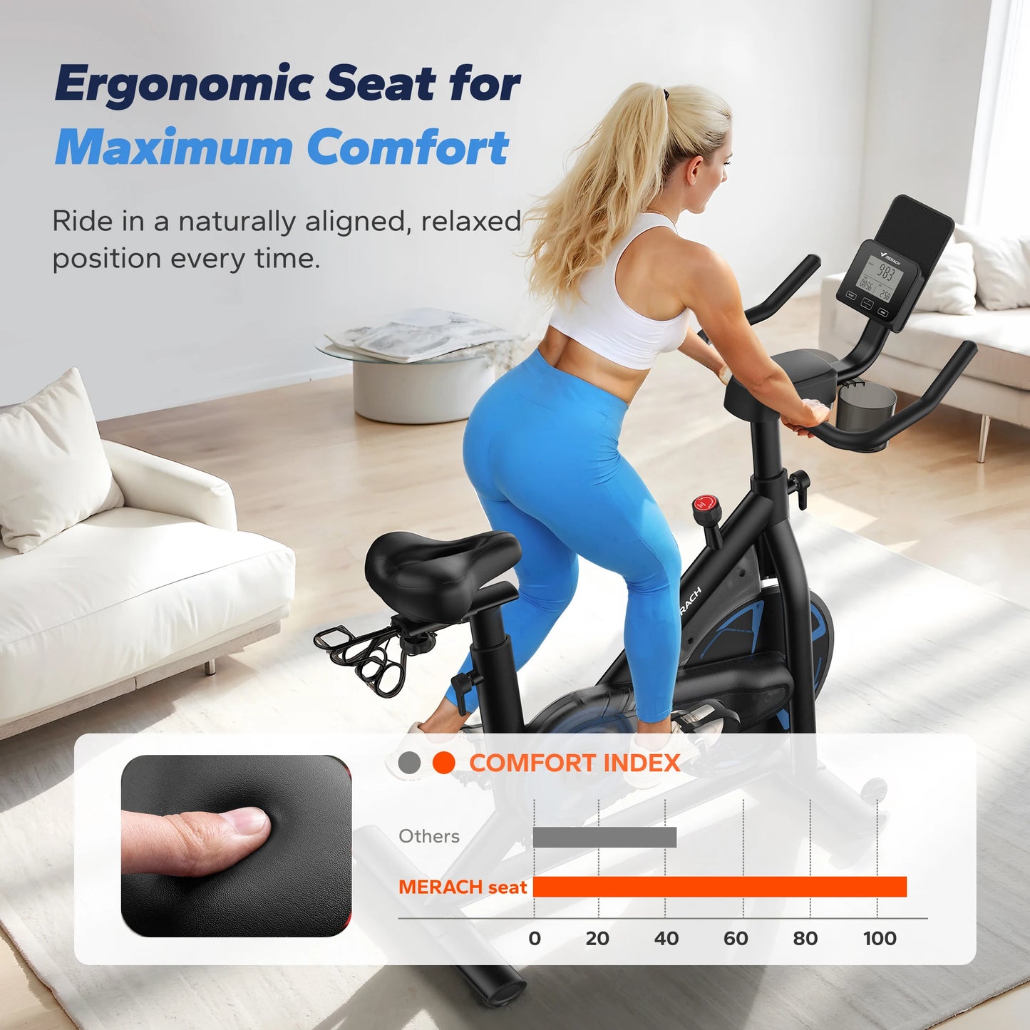 MERACH S36 Exercise Bike Magnetic Indoor Cycling With App