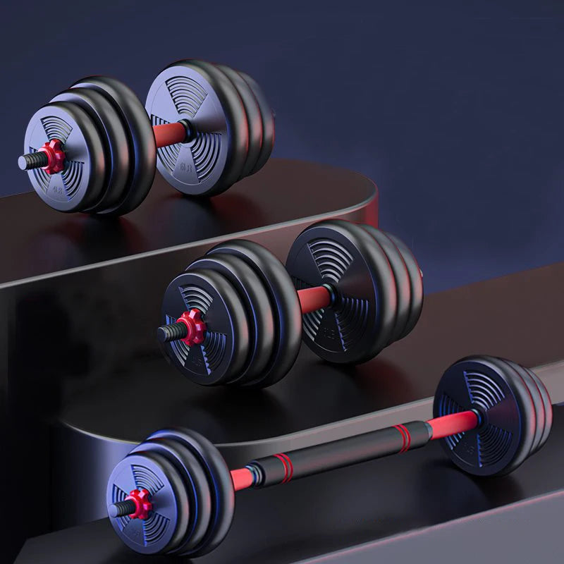 Adjustable Dumbbell To Barbell Set With Anti Slip Grip For Home Gym Strength Training