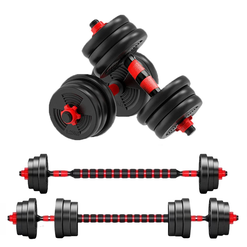 Adjustable Dumbbell To Barbell Set With Anti Slip Grip For Home Gym Strength Training