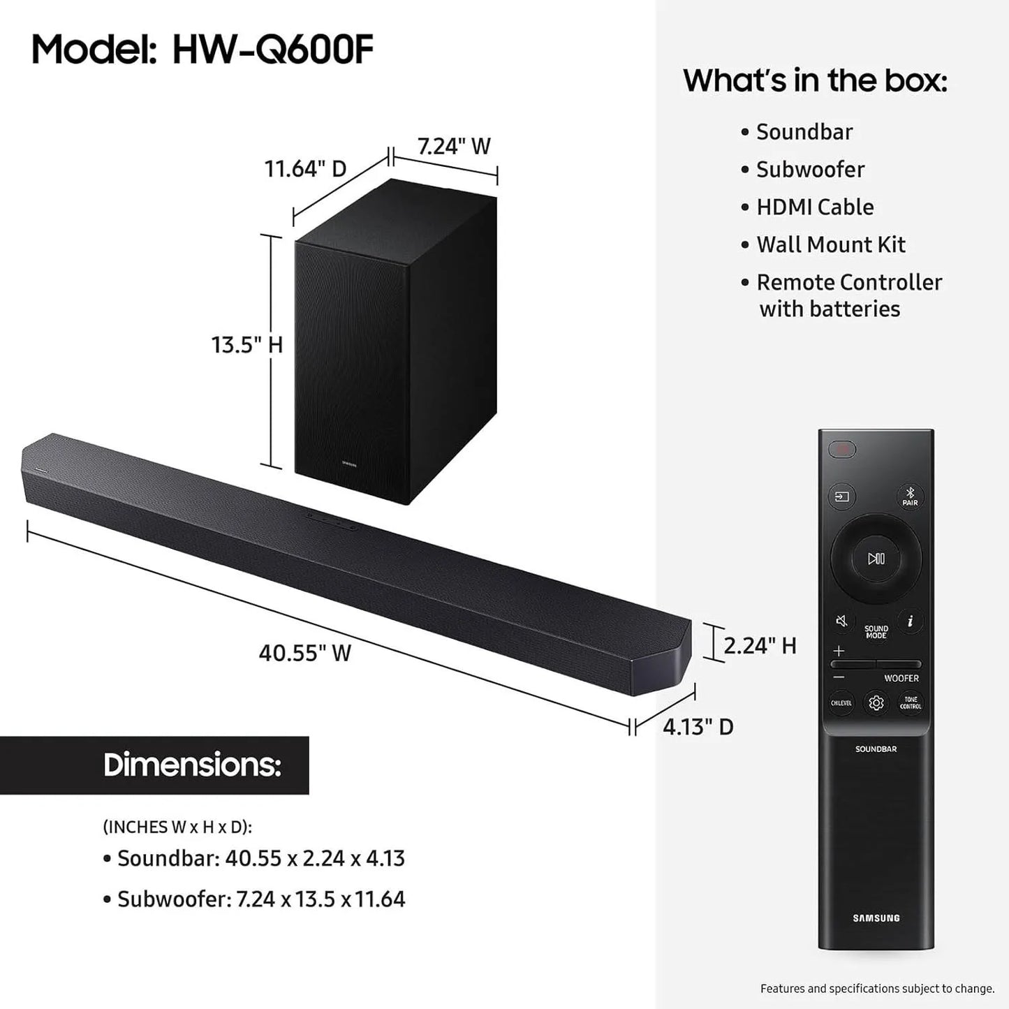 Samsung Q-Series 3.1.2CH Soundbar With Subwoofer Dolby Atmos