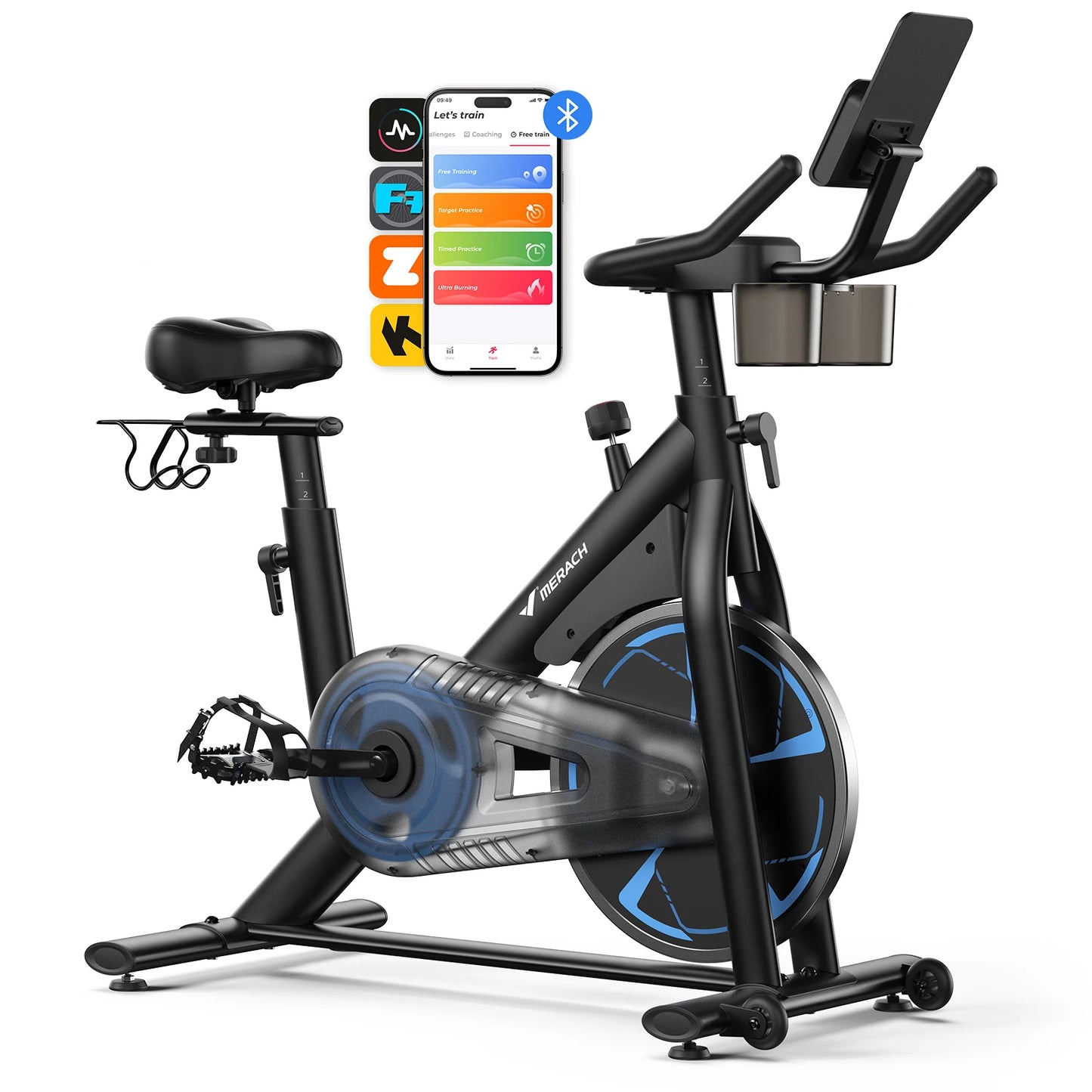 MERACH S36 Exercise Bike Magnetic Indoor Cycling With App