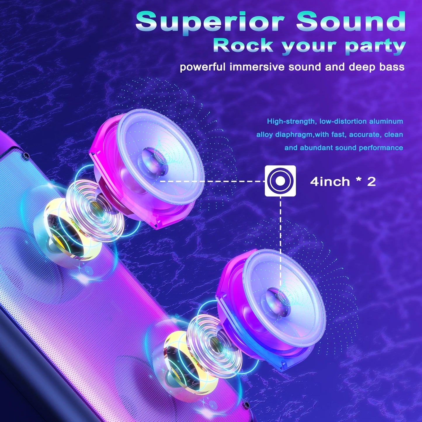 FanFun Wireless Bluetooth Karaoke Speaker With LED Lights