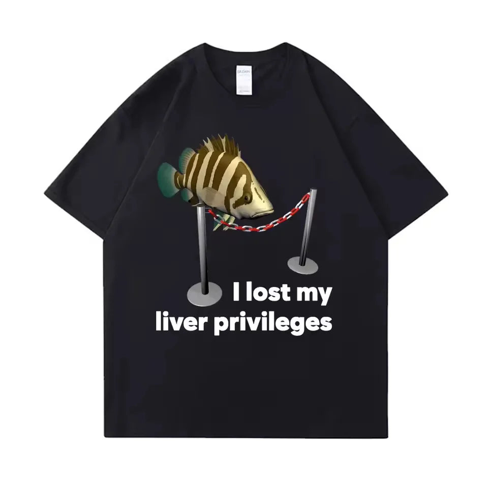 New 100% Cotton Oversized Tees Meme T Shirt Unisex Man Eat Fish Day Teach Fish Man To Lifetime Funny Casual Cotton T-shirt Men