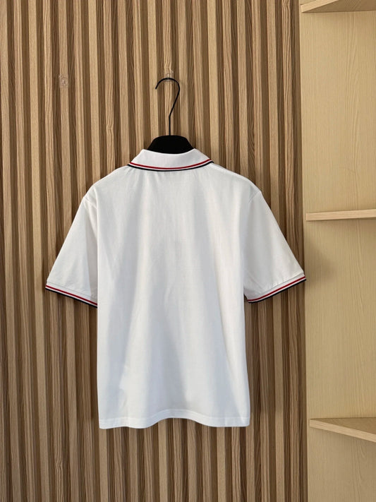 Women's Cotton Polo Style Short Sleeve Top with Button Front