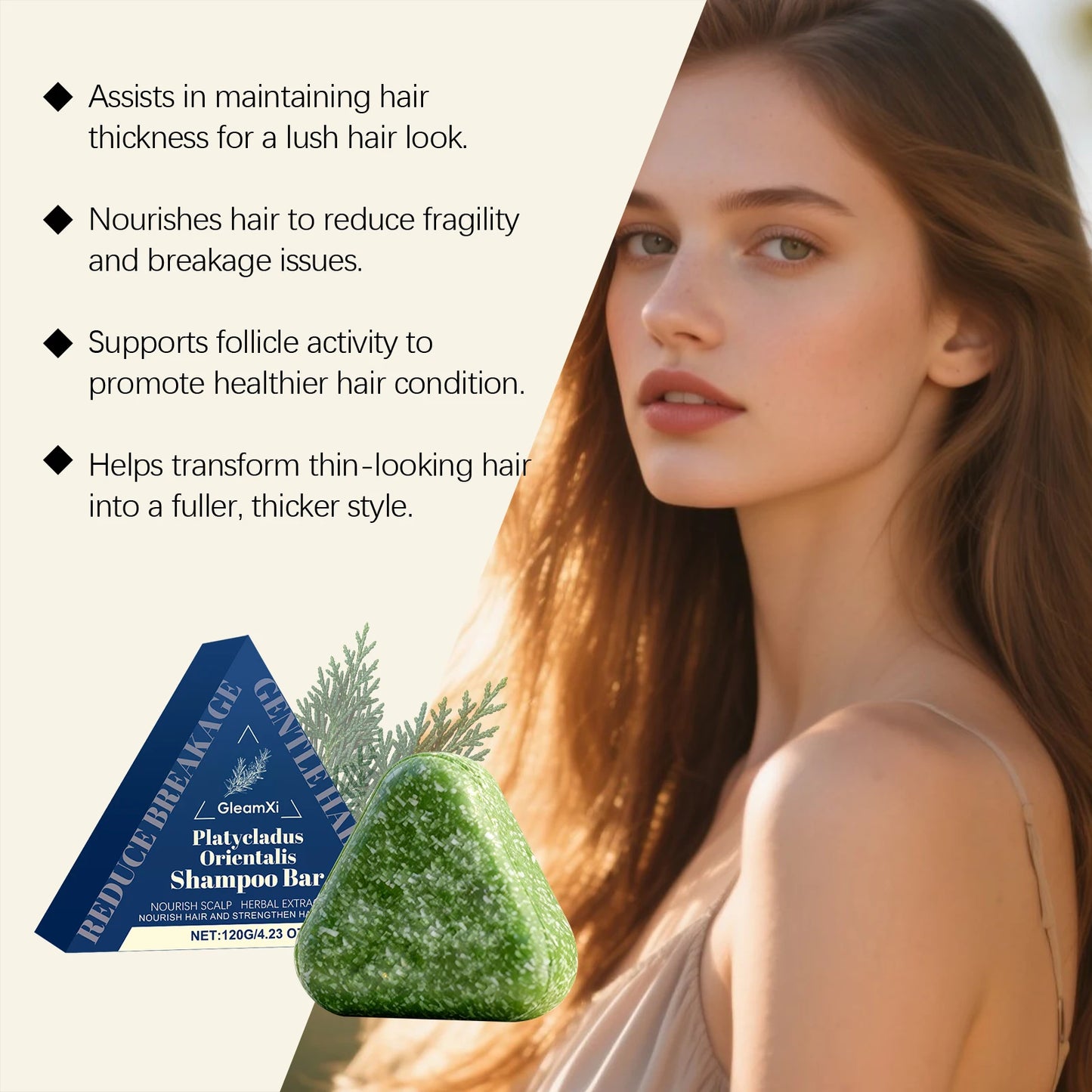 Platycladus Orientalis Hair Shampoo Bar Nourishing Cleanse And Frizz Control