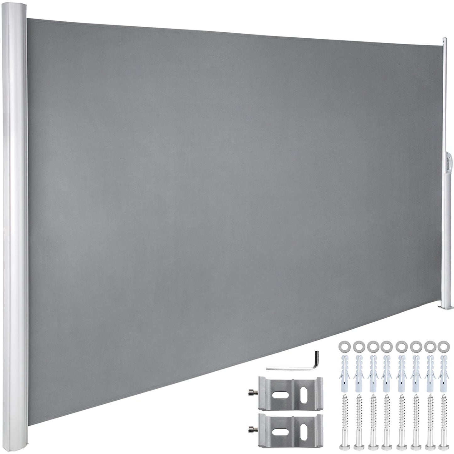 SucceBuy Retractable Side Awning Outdoor Patio Screen Fence Privacy Divider