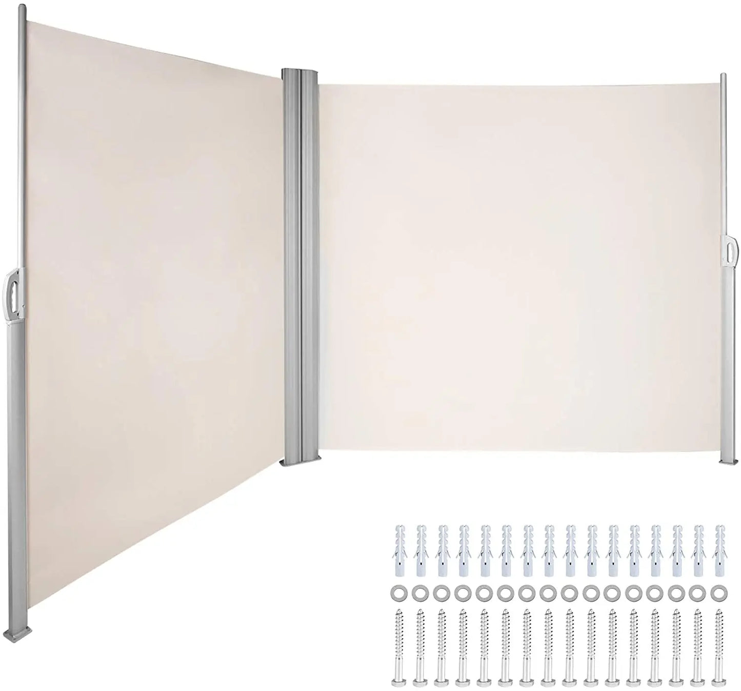 SucceBuy Retractable Side Awning Outdoor Patio Screen Fence Privacy Divider