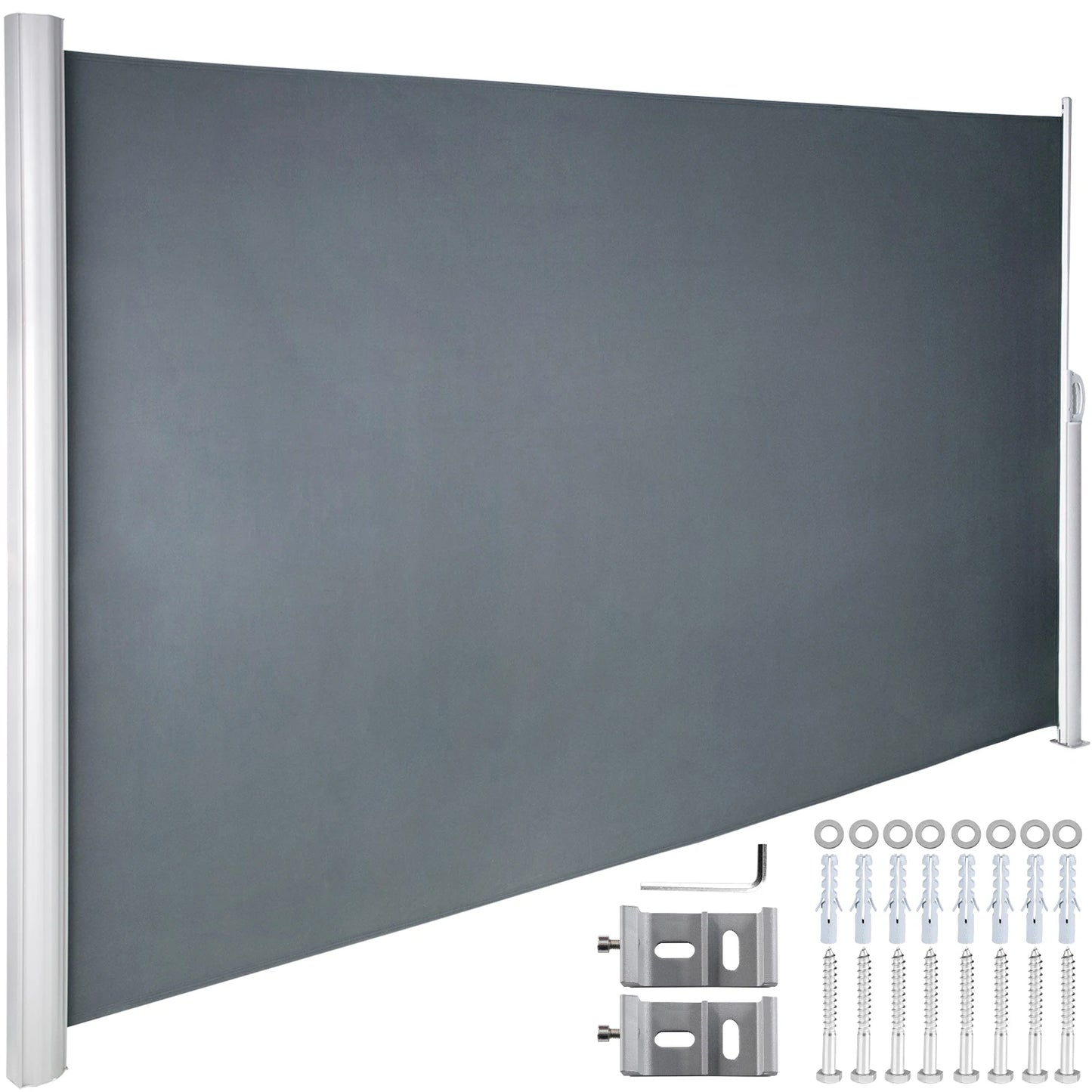 SucceBuy Retractable Side Awning Outdoor Patio Screen Fence Privacy Divider