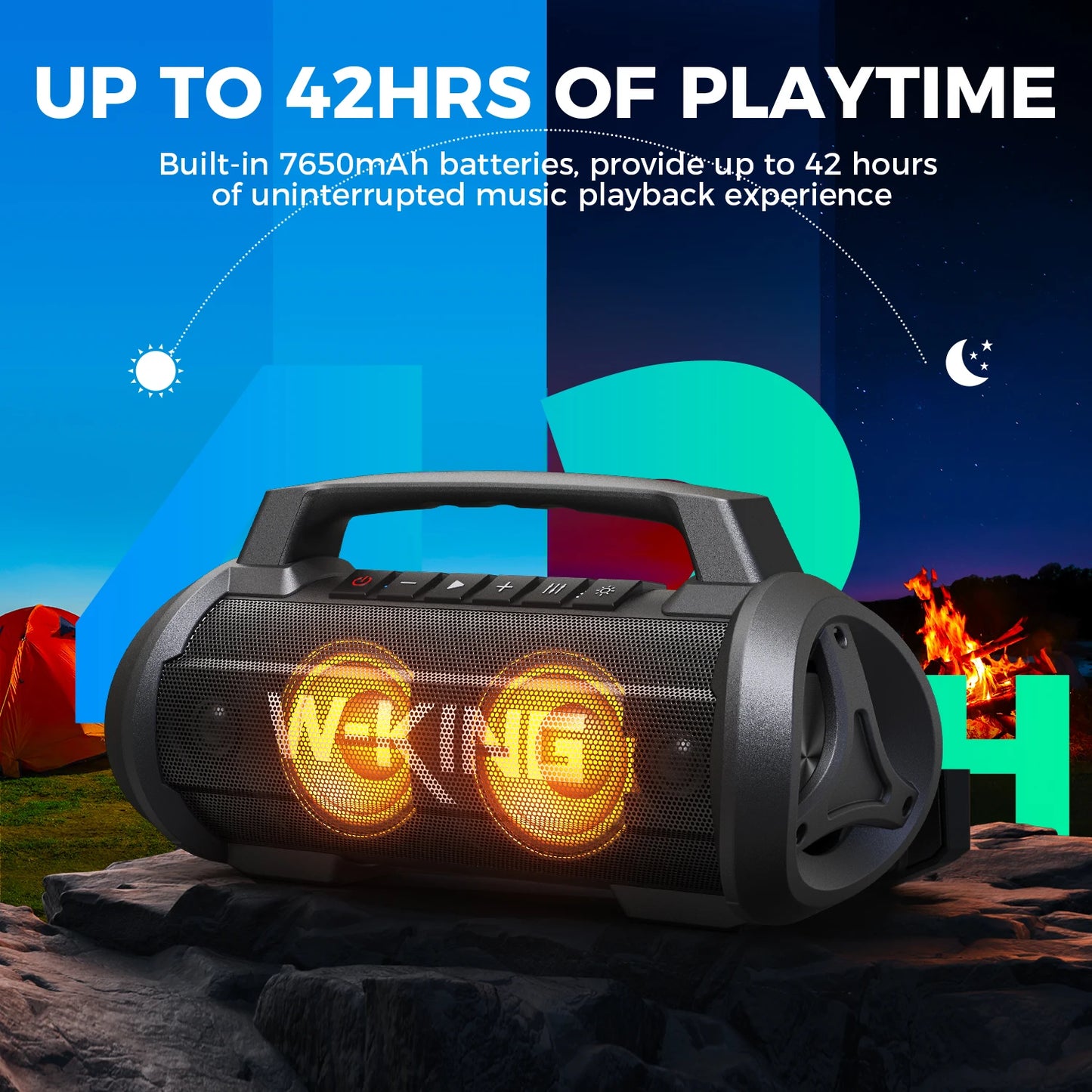 W-KING D10MIC 70W Bluetooth Portable Speaker IPX6 Waterproof Bass Boost