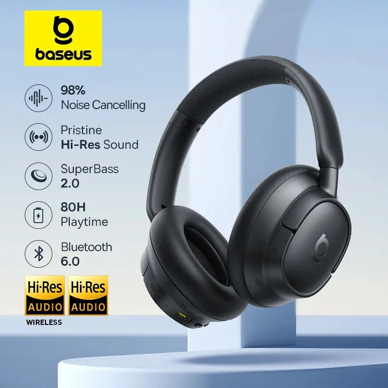 Baseus ANC Wireless Headphones With Hi-Res LDAC And Bluetooth 6.0
