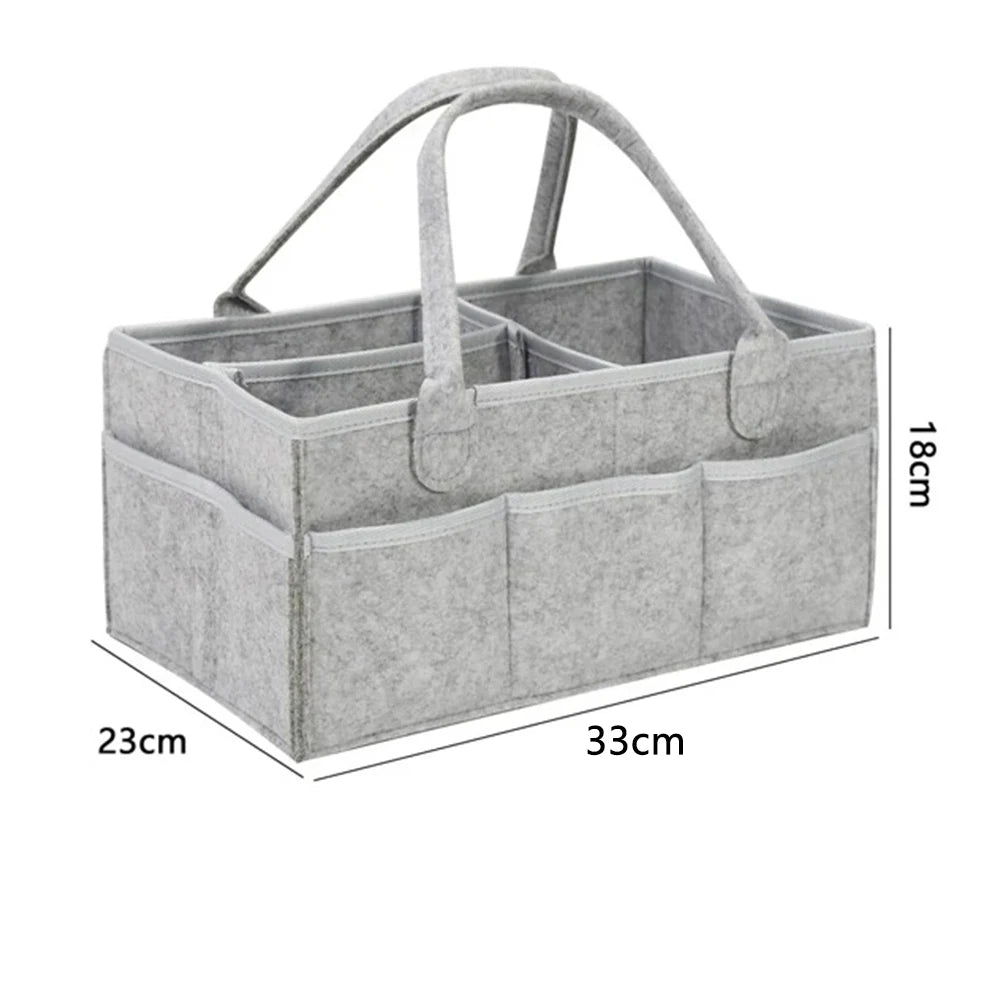 Canvas Baby Diaper Bag Organizer Tote For Change Table And Car Nursery