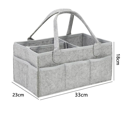 Canvas Baby Diaper Bag Organizer Tote For Change Table And Car Nursery