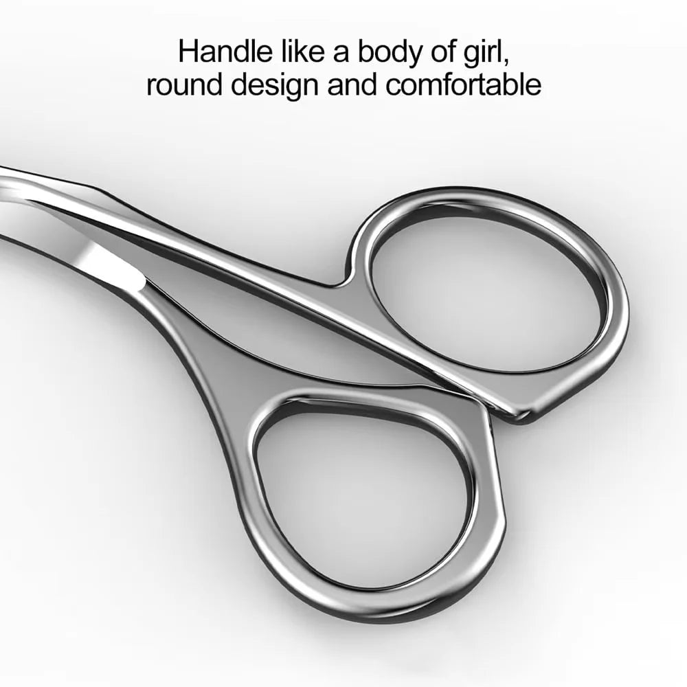 Stainless Steel Eyebrow Trimmer Scissors And Comb Set