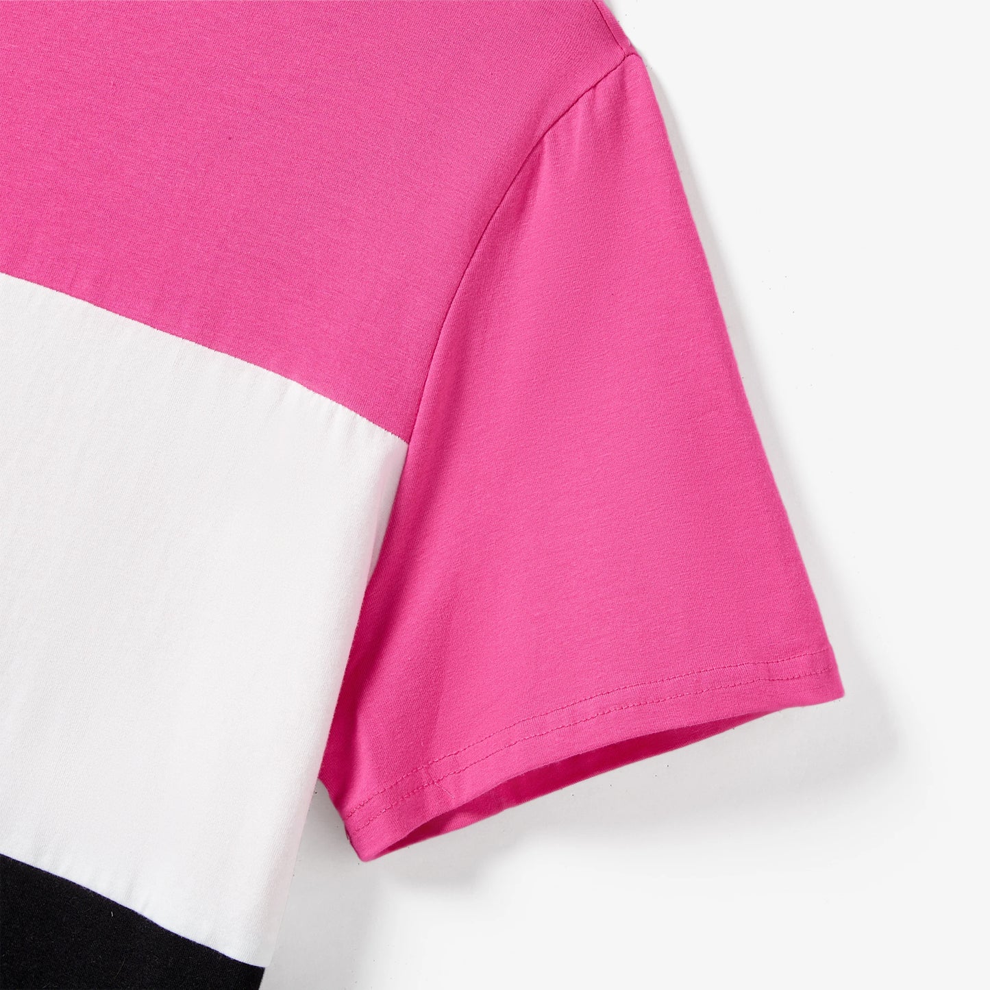 PATPAT Family Matching Colorblock TShirt and Neck Tie Dress