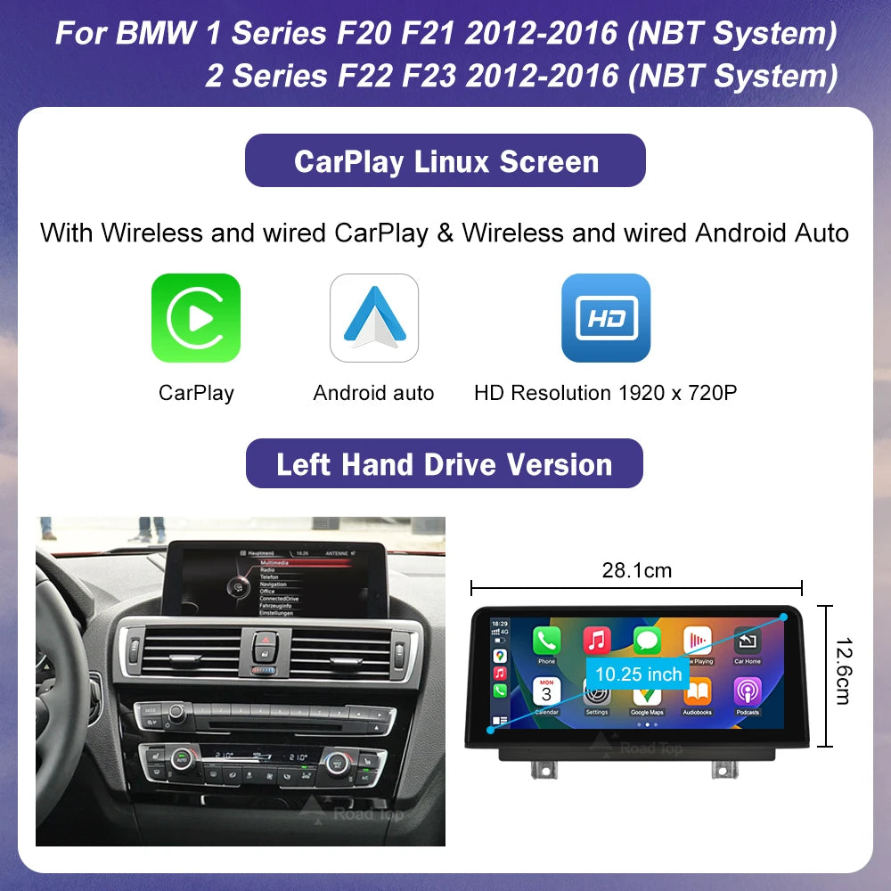 Road Top Ultra Touch Screen CarPlay Android Auto for BMW