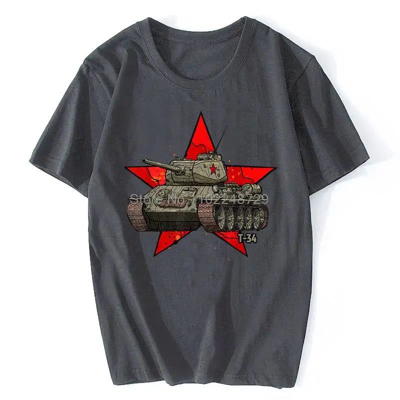 Men's Soviet World War II Red Star Cotton T Shirt