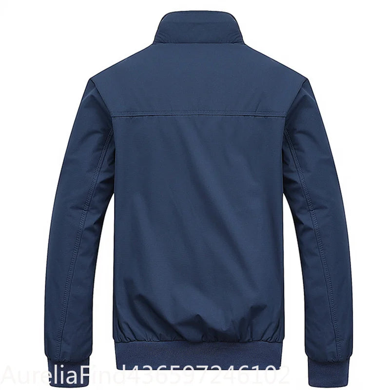 Men Slim Fit Bomber Jacket Casual Baseball Zip Up Outerwear