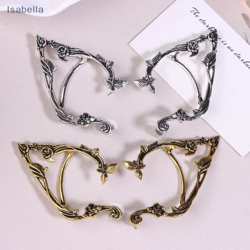 Gothic Elf Metal Ear Cuffs Clip Earrings 2 Pack Gift