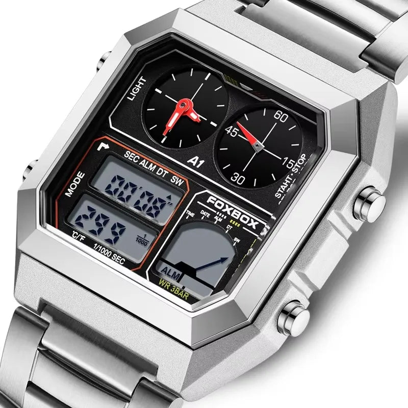 Foxbox Men Digital Watch Luminous Calendar Waterproof Alarm