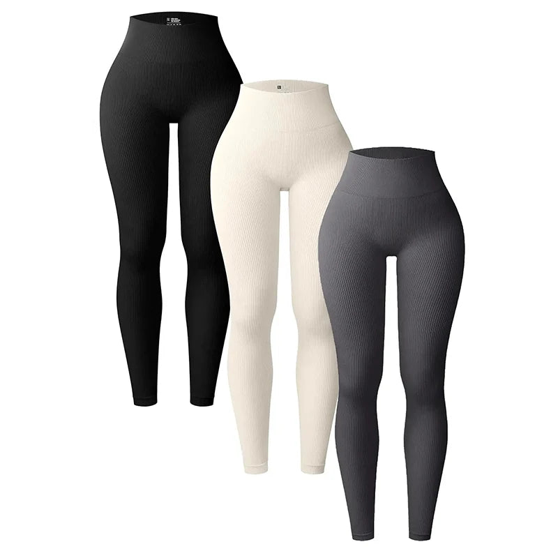Seamless Knit Women's Yoga Pants High Waisted Leggings