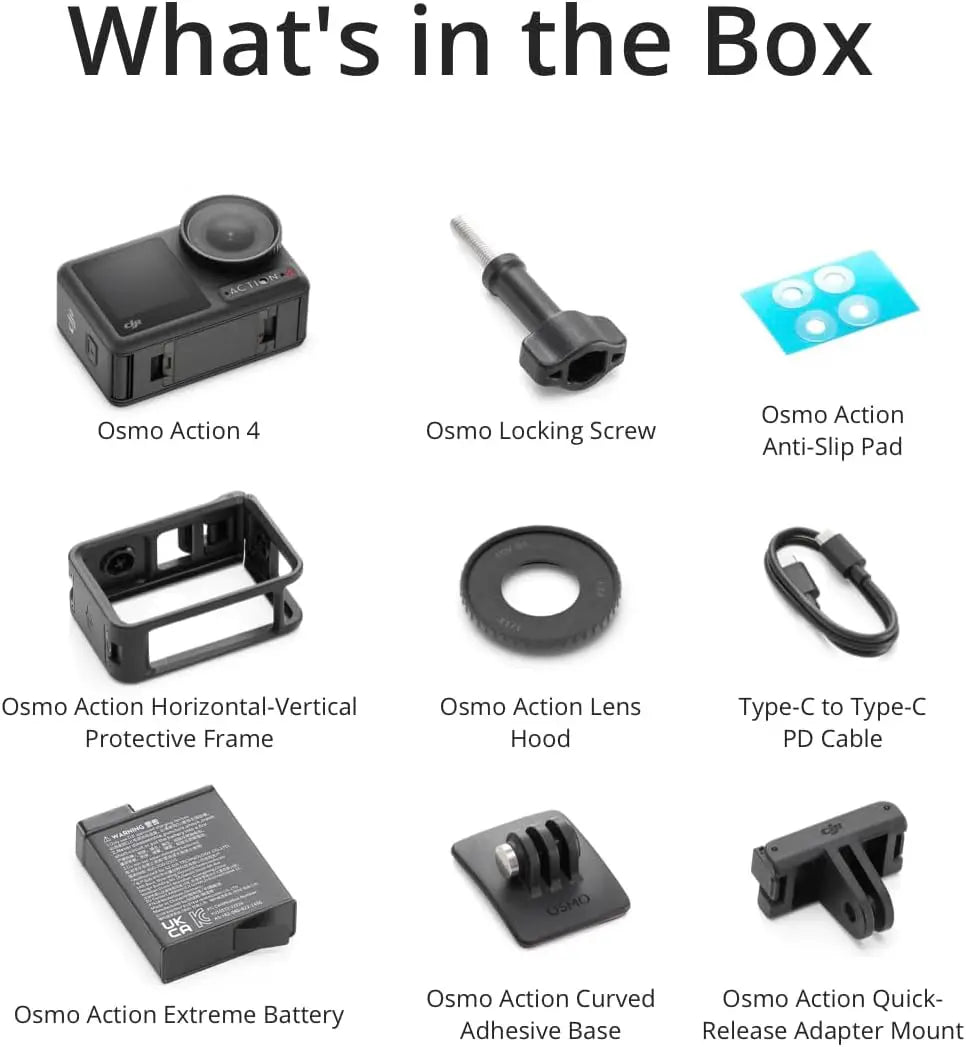 DJI Osmo Action 4 Standard Combo All New Action Camera 1/1.3" Sensor 4K/120fps Video Low-Light Imaging 10-bit D-Log M Color 160 Min Battery Life