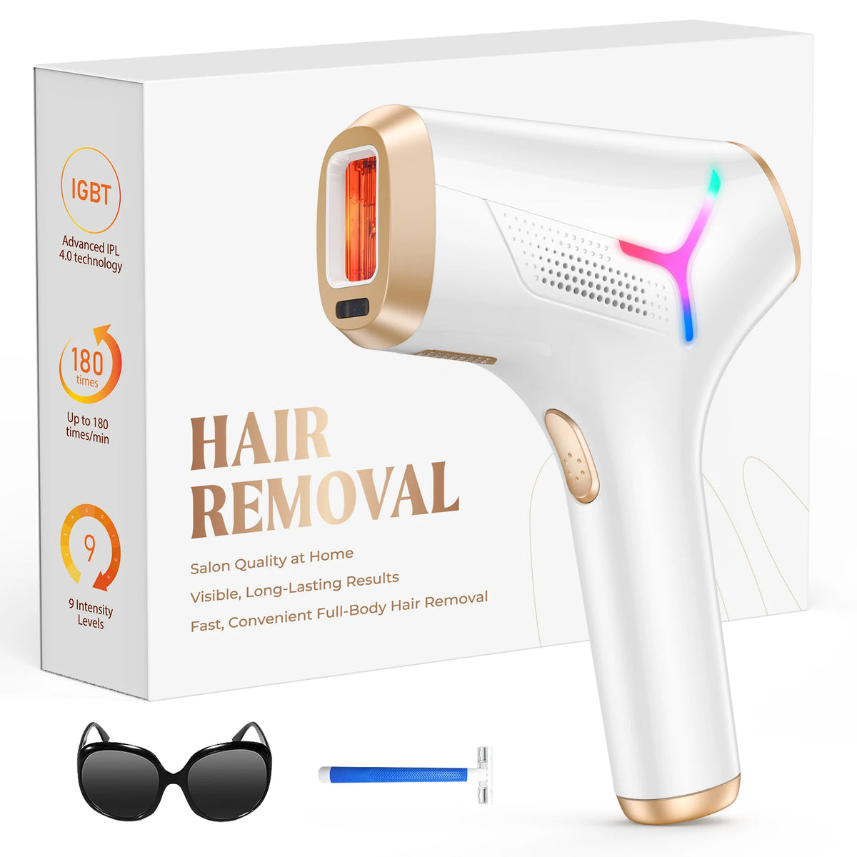 Laser Hair Removal 999999+ Fast flashes 3 In 1 IPL At Home Hair Remover Machine for Women Men Permanent Epilator on Face Body