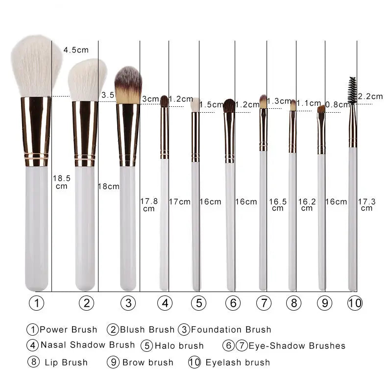 Wool Makeup Brush Set With Wood Handles Professional Tools