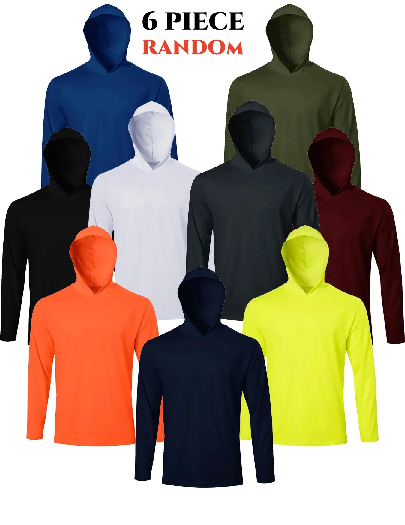 NONECN Mens Quick Dry Hooded Long Sleeve T Shirt Moisture