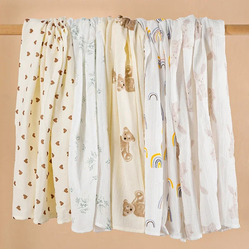 Unisex Baby Receiving Blanket Muslin Swaddle Cotton For Newborns