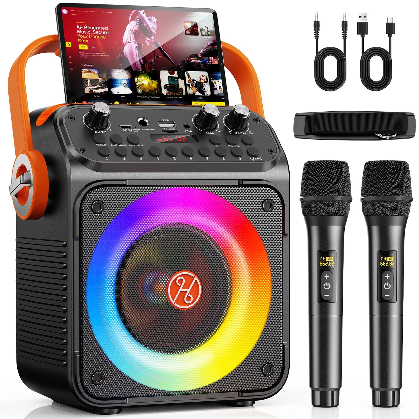 FanFun T35 High Power Karaoke Bluetooth Speaker Dual Microphone