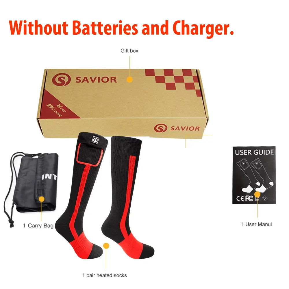 Savior Heated Socks Winter Outdoor Rechargeable Thermal Foot Warmer