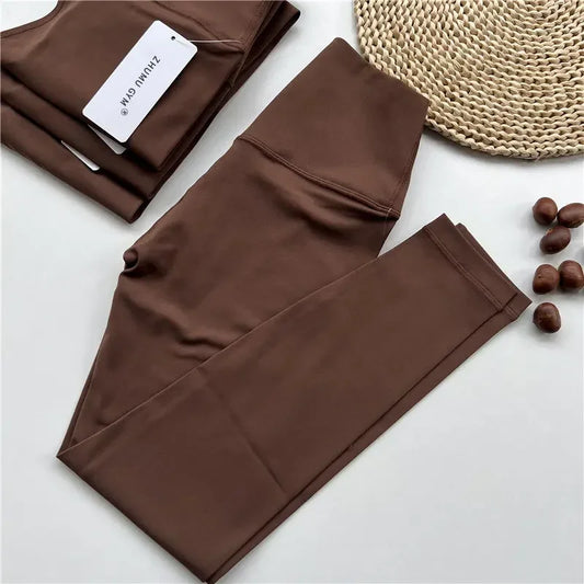 Cozokcn Womens Seamless High Waist Fitness Leggings Nylon Spandex