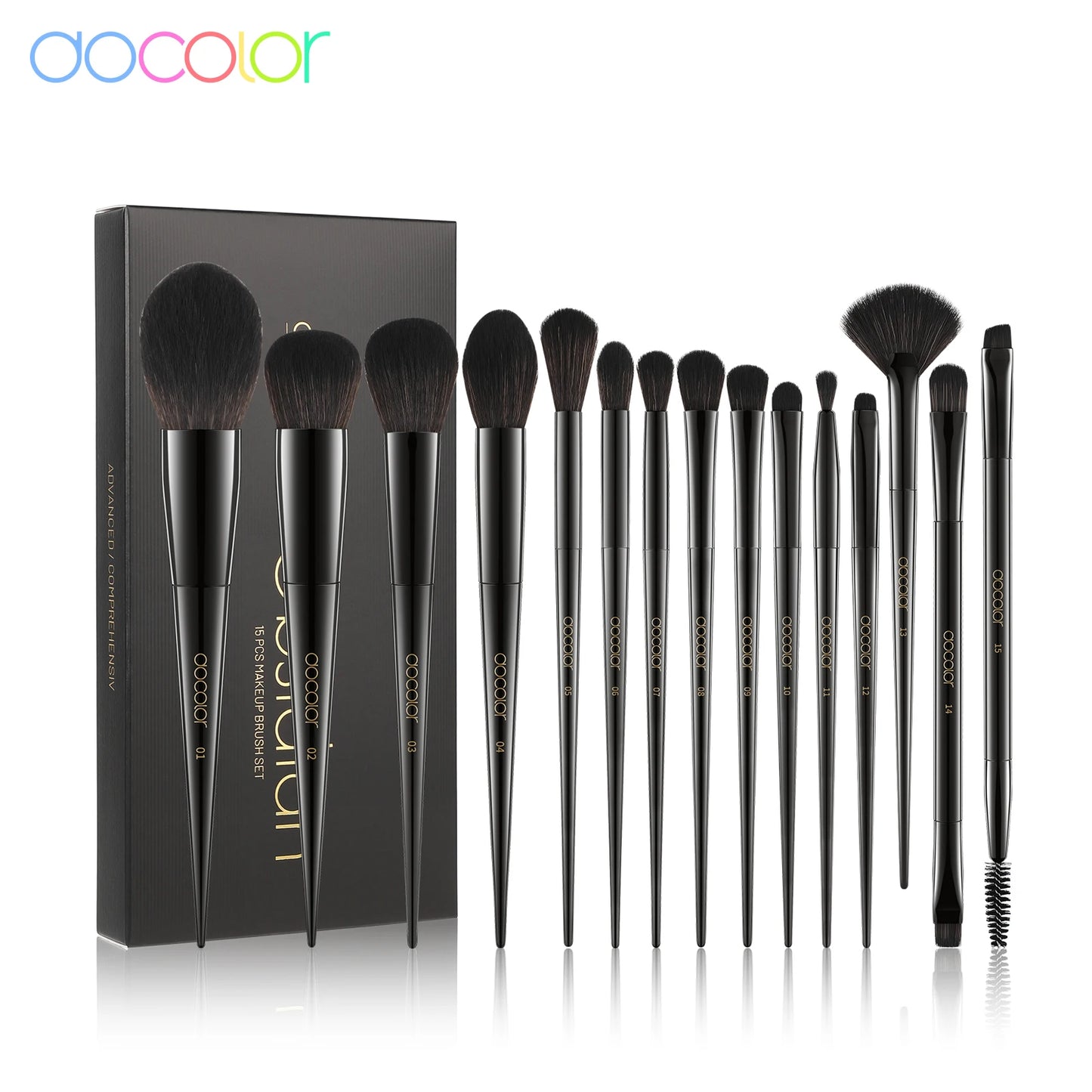 Docolor Professional Makeup Brush Set For Face And Eyes