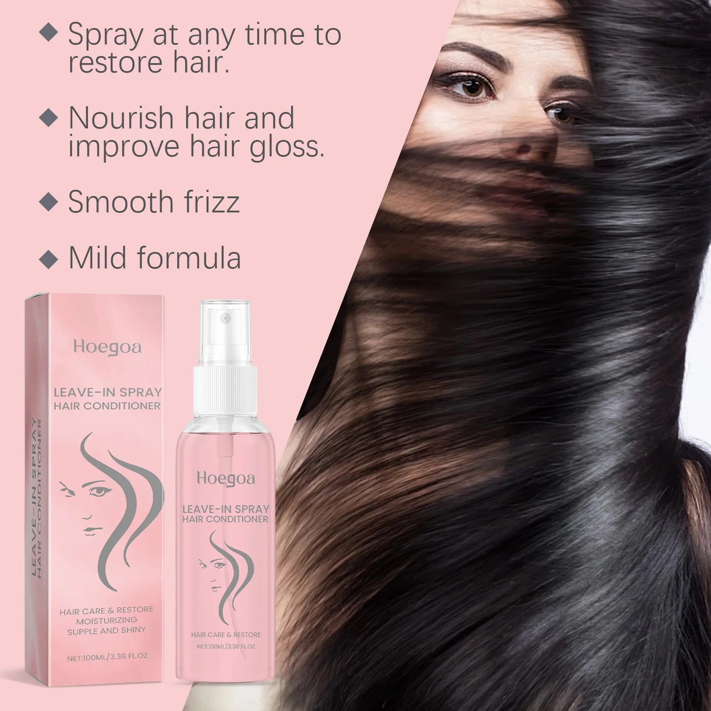 HOEGOA Leave In Hair Conditioner Spray For Nourished Frizz Control