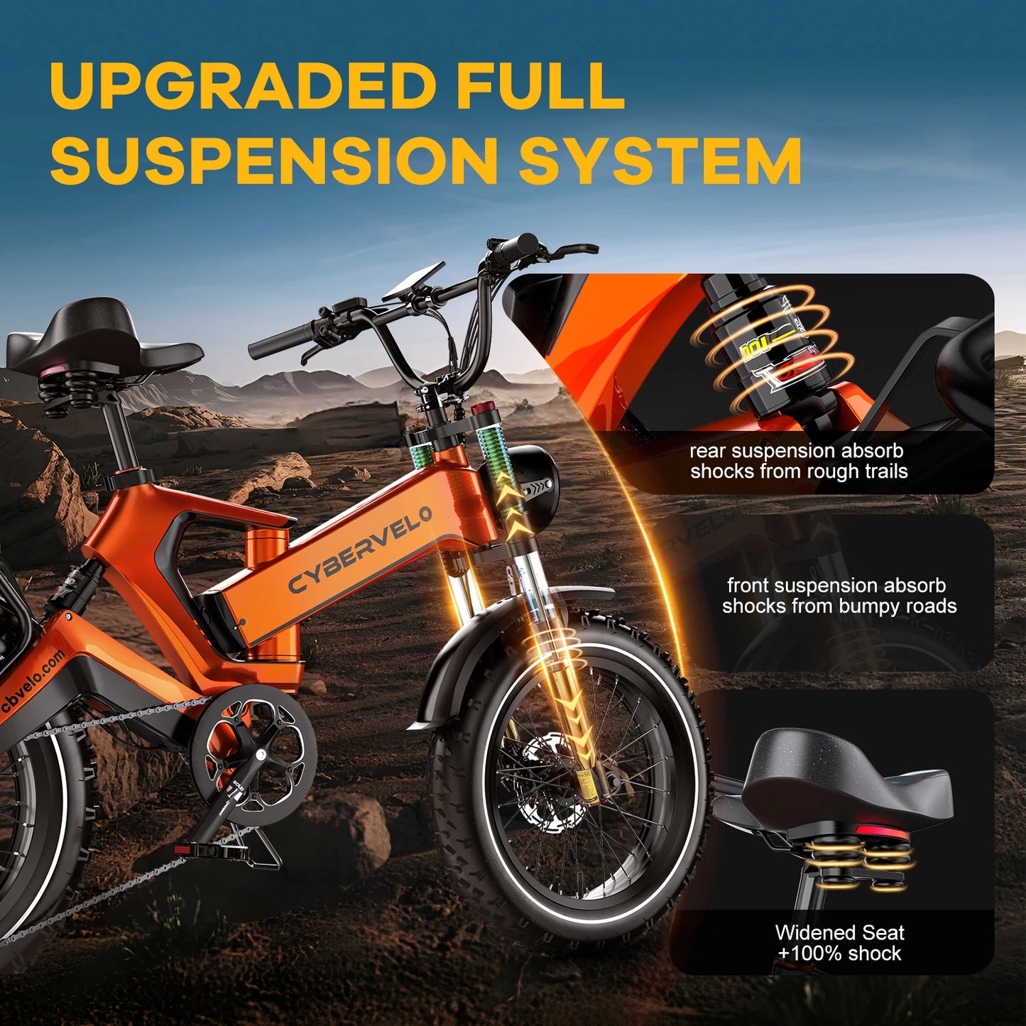 CYBERVELO EK6 Fat Tire 2000W Foldable EBike With 48V Battery