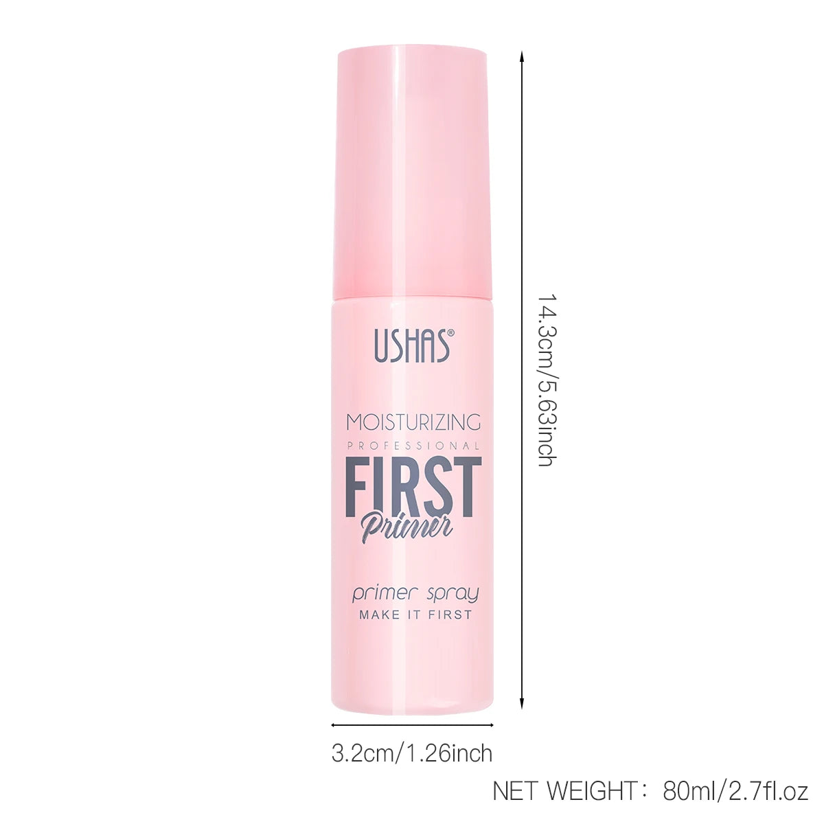 Ushas, Quick Setting Spray - Long-lasting, fade-resistant foundation sealant, moisturizing primer - Illuminates and controls oil