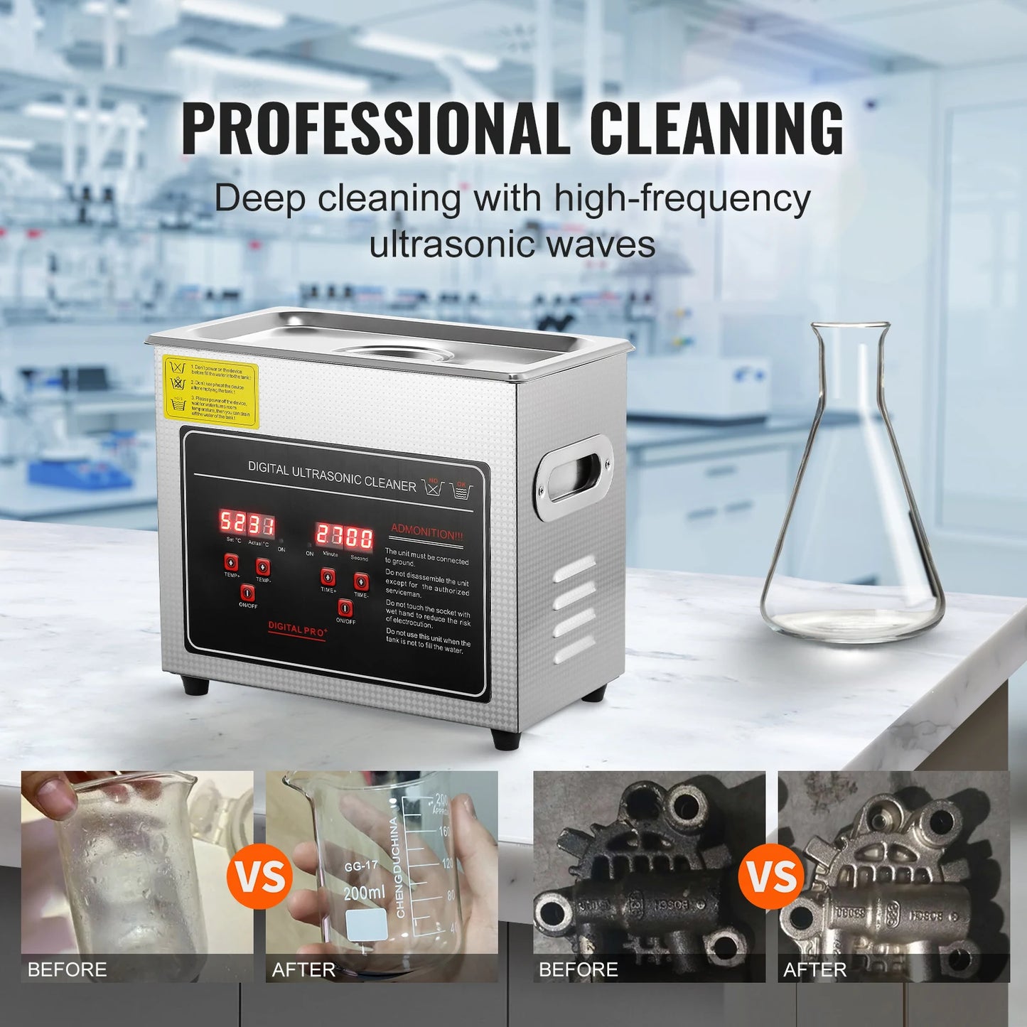 Succebuy Ultrasonic Cleaner Stainless Steel Home Cleaning Appliance