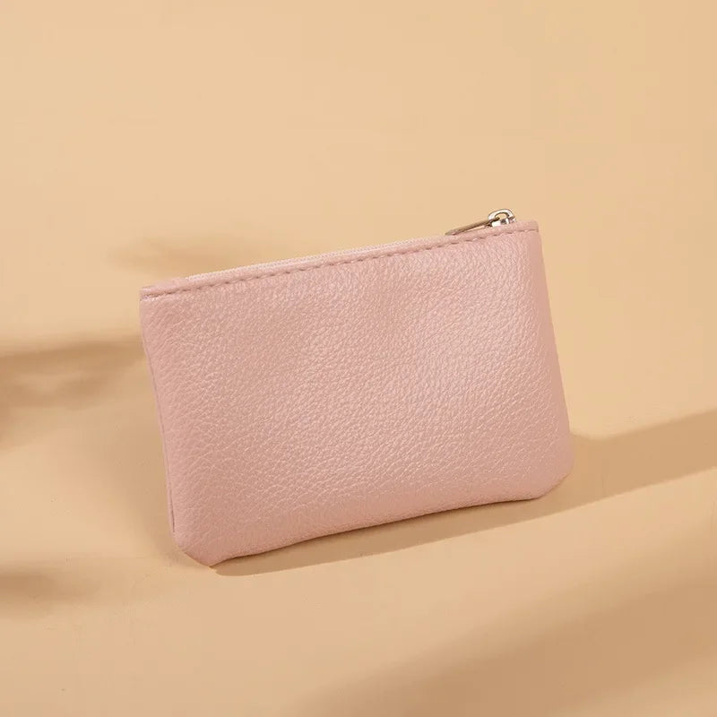 Women's Small Coin Wallet Zipper Card Purse PU Leather Bag