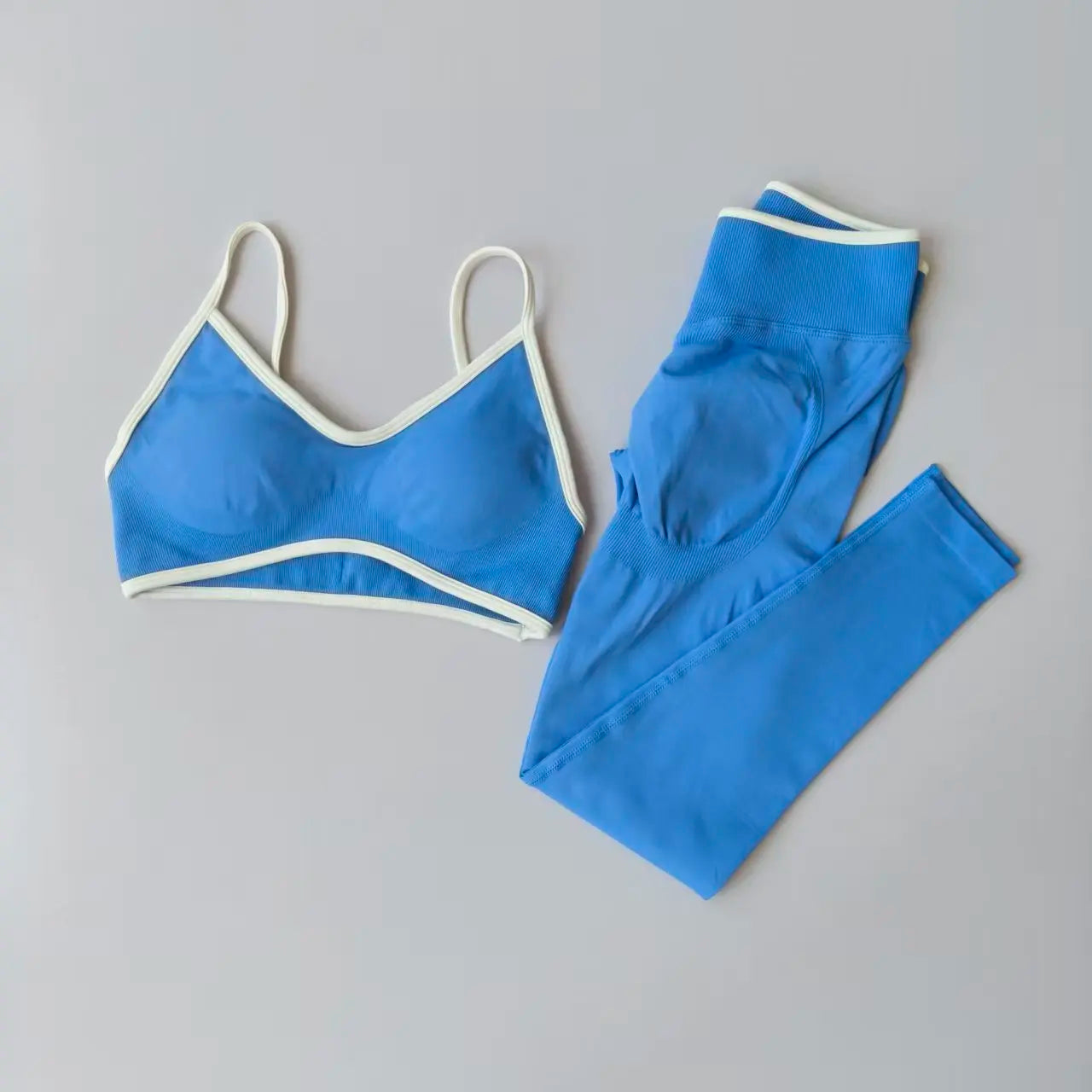 2pcs Sport Sets Women Gym Push Up Yoga Pants Hollow Back Gym Fitness Bras Workout High Waisted Leggings Seamless Tights Set Suit