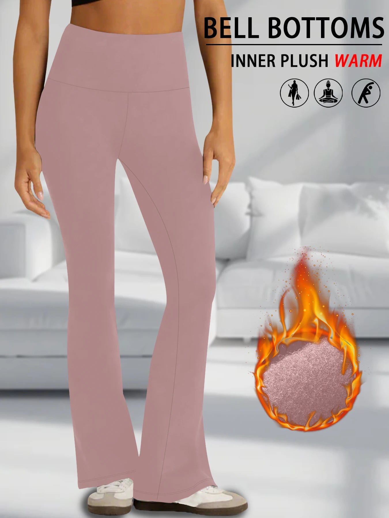Women's Super Soft Flare High Waisted Yoga Leggings Tummy Control